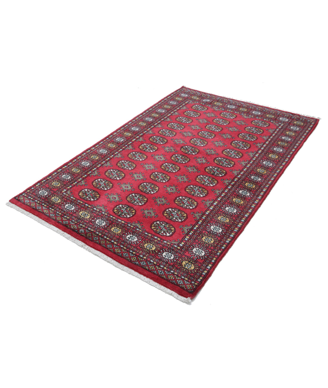 Bokhara 4'1'' X 6'3'' Hand-Knotted Wool Rug 4'1'' x 6'3'' (123 X 188) / Red / Black