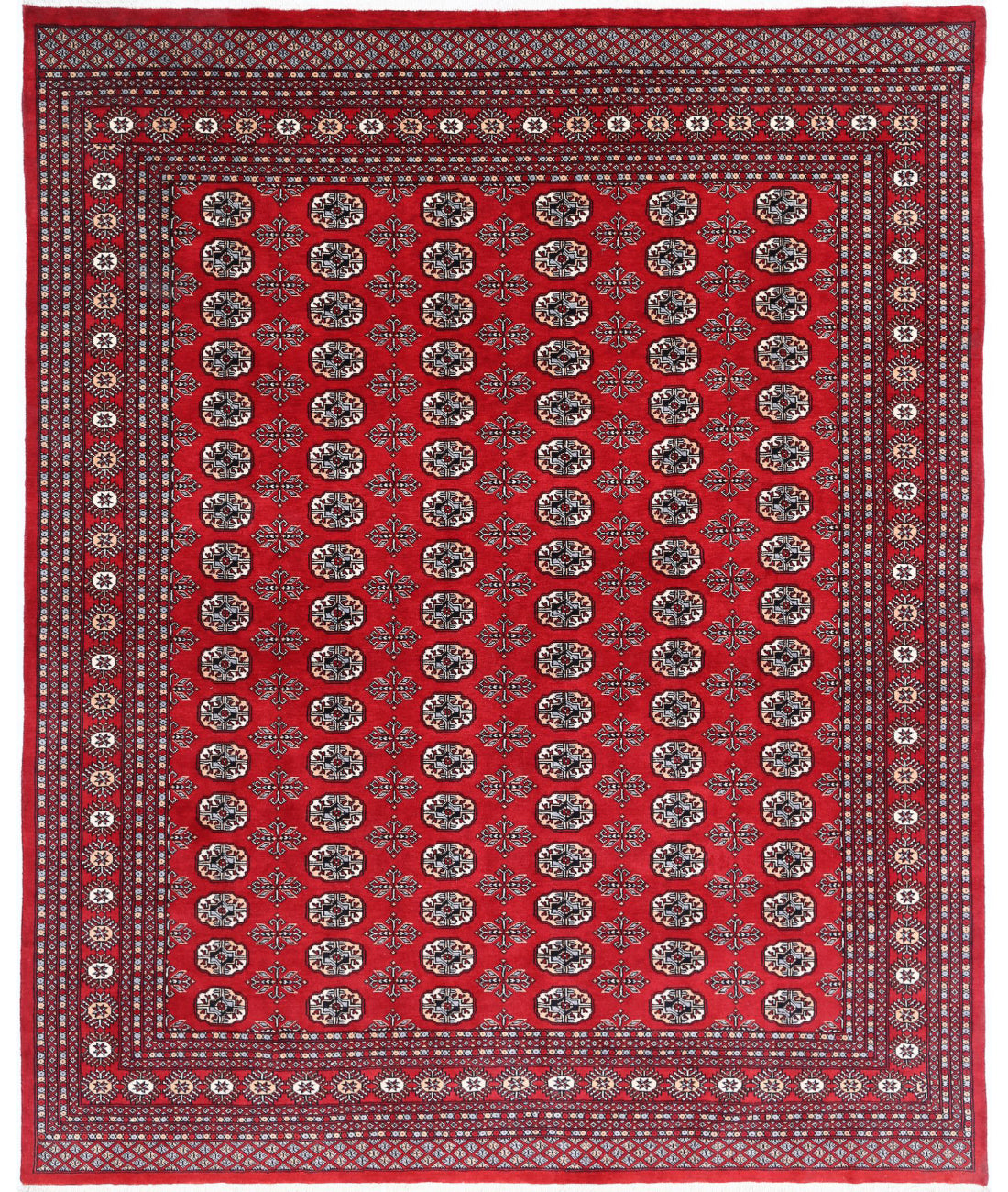 Bokhara 8'1'' X 9'10'' Hand-Knotted Wool Rug 8'1'' x 9'10'' (243 X 295) / Red / Ivory