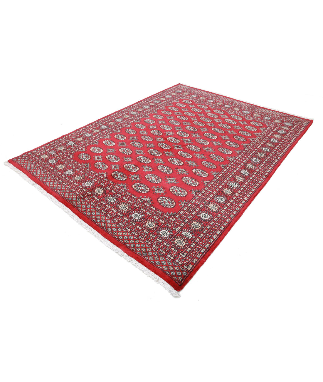 Bokhara 6'4'' X 8'7'' Hand-Knotted Wool Rug 6'4'' x 8'7'' (190 X 258) / Red / Black