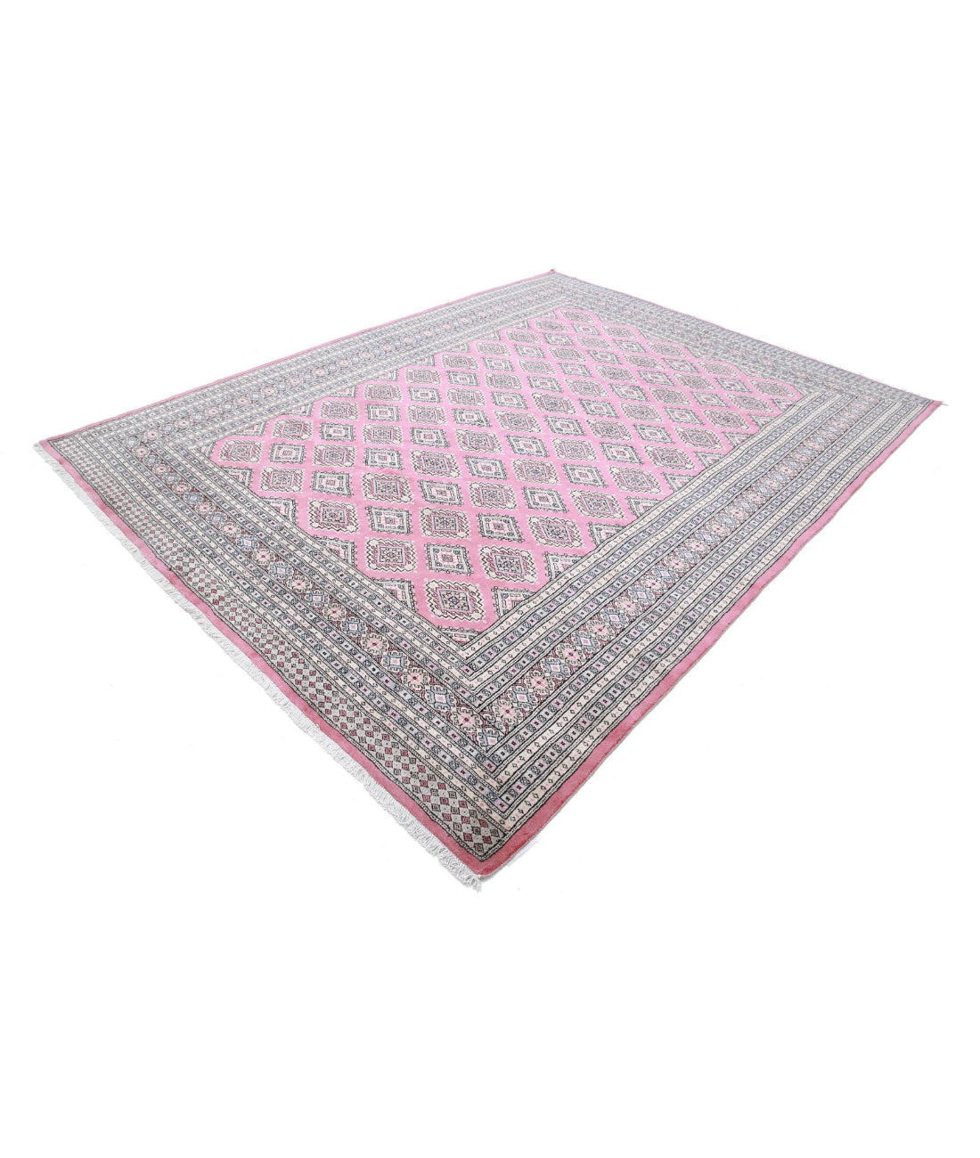 Bokhara 8'0'' X 10'3'' Hand-Knotted Wool Rug 8'0'' x 10'3'' (240 X 308) / Pink / Ivory