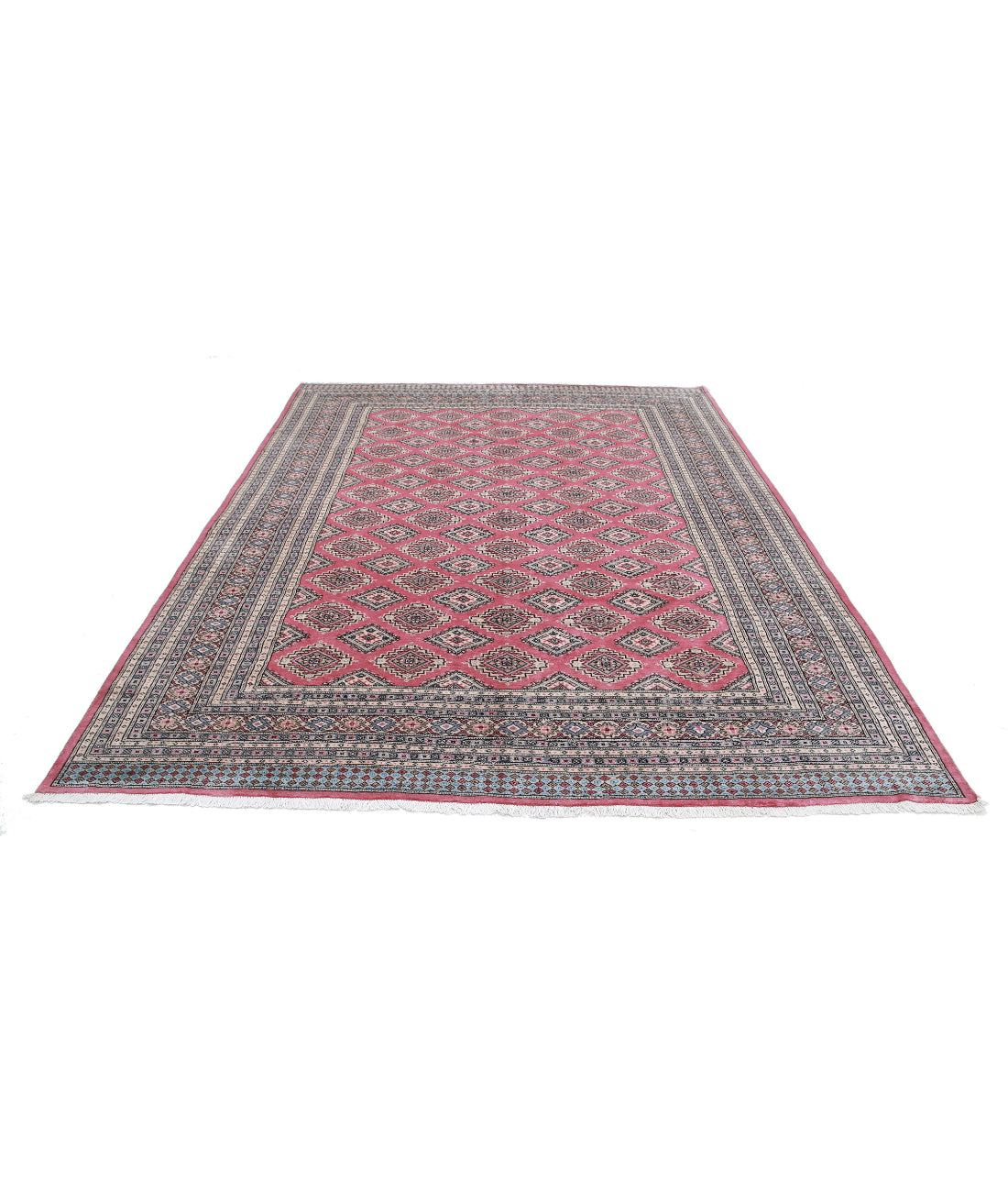 Bokhara 8'0'' X 10'3'' Hand-Knotted Wool Rug 8'0'' x 10'3'' (240 X 308) / Pink / Ivory