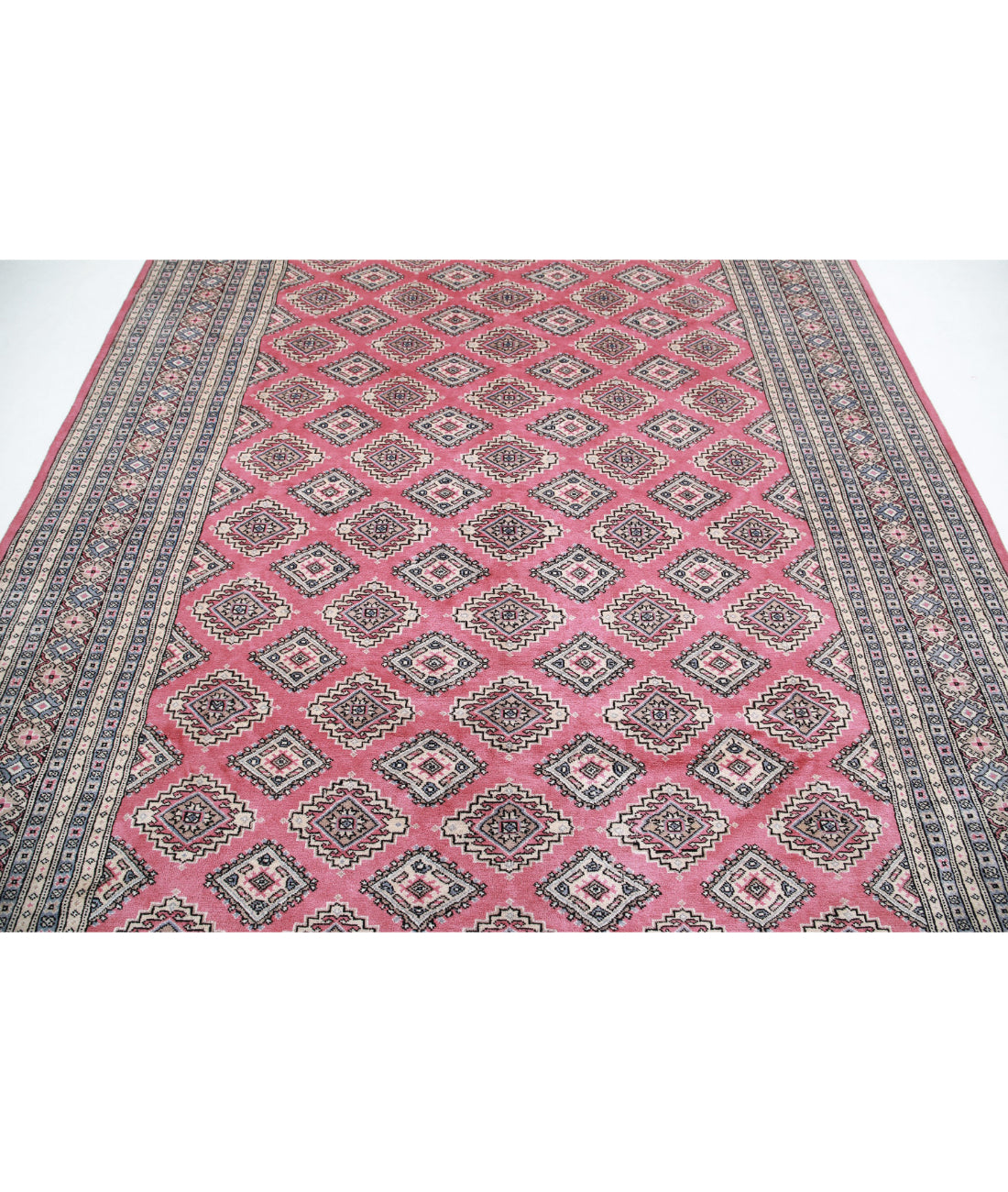 Bokhara 8'0'' X 10'3'' Hand-Knotted Wool Rug 8'0'' x 10'3'' (240 X 308) / Pink / Ivory