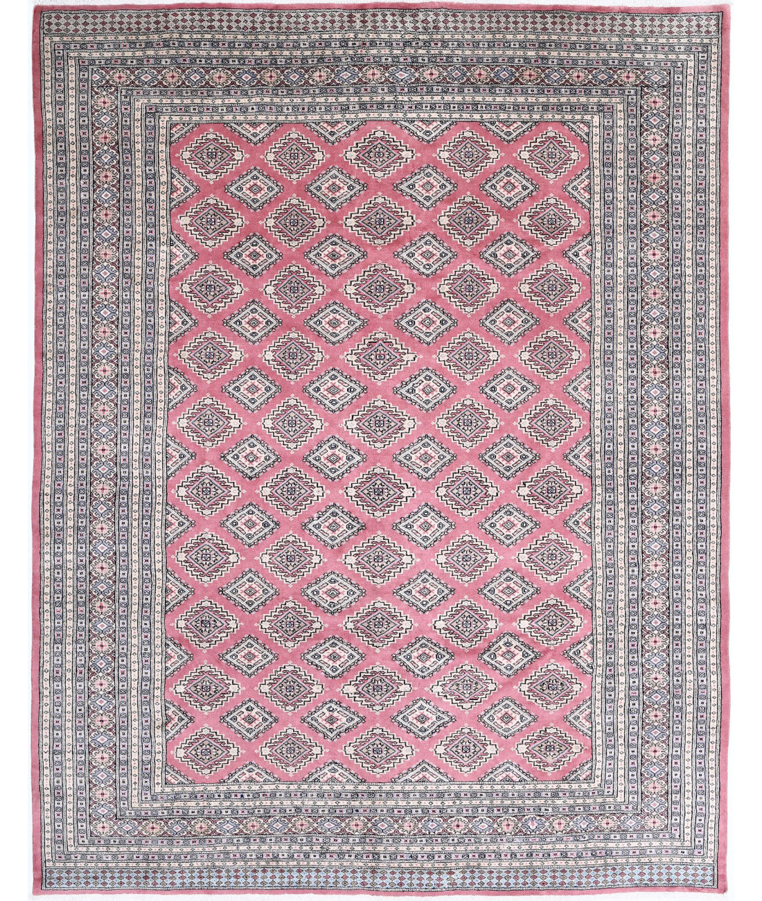 Bokhara 8'0'' X 10'3'' Hand-Knotted Wool Rug 8'0'' x 10'3'' (240 X 308) / Pink / Ivory