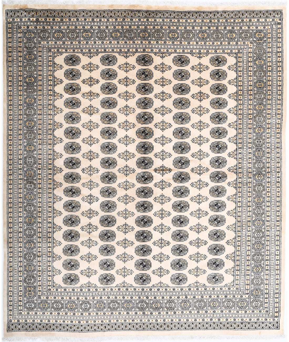 Bokhara 8'0'' X 9'6'' Hand-Knotted Wool Rug 8'0'' x 9'6'' (240 X 285) / Ivory / Taupe