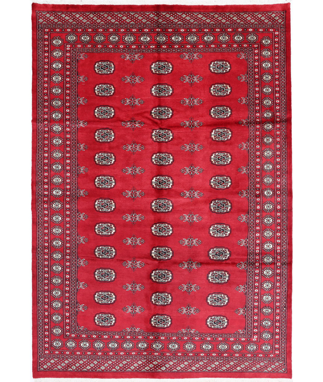 Bokhara 6'1'' X 8'11'' Hand-Knotted Wool Rug 6'1'' x 8'11'' (183 X 268) / Red / Ivory