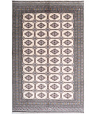 Bokhara 6'6'' X 10'0'' Hand-Knotted Wool Rug 6'6'' x 10'0'' (195 X 300) / Ivory / Black