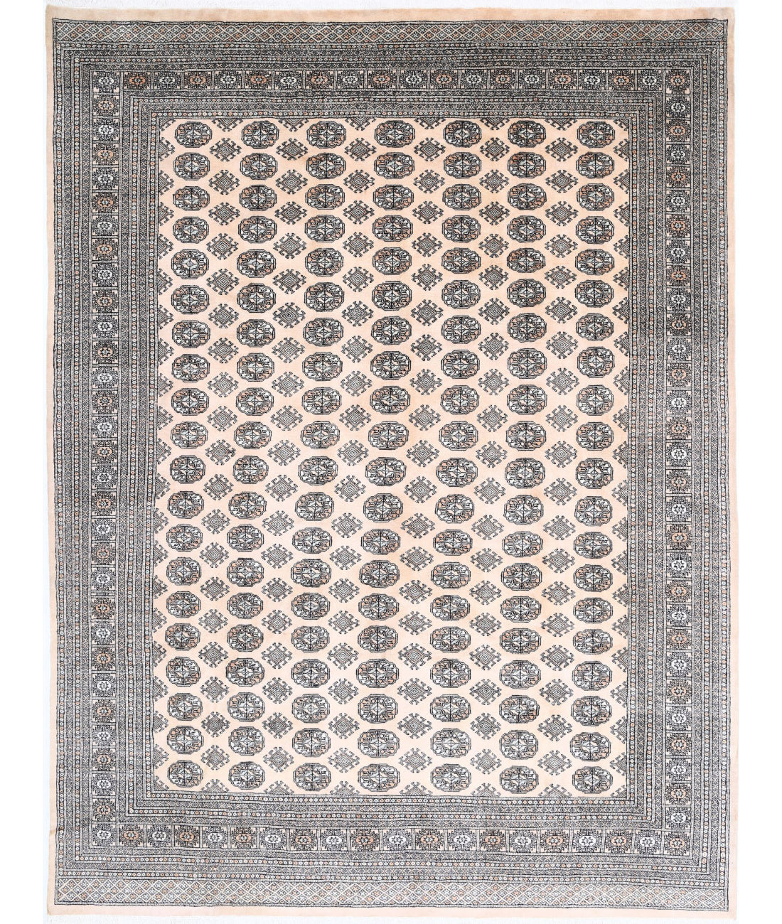 Bokhara 9'0'' X 11'11'' Hand-Knotted Wool Rug 9'0'' x 11'11'' (270 X 358) / Ivory / Black