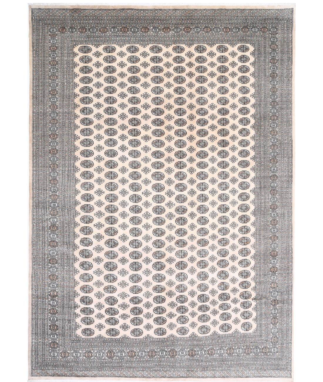 Bokhara 10'0'' X 13'11'' Hand-Knotted Wool Rug 10'0'' x 13'11'' (300 X 418) / Ivory / Black