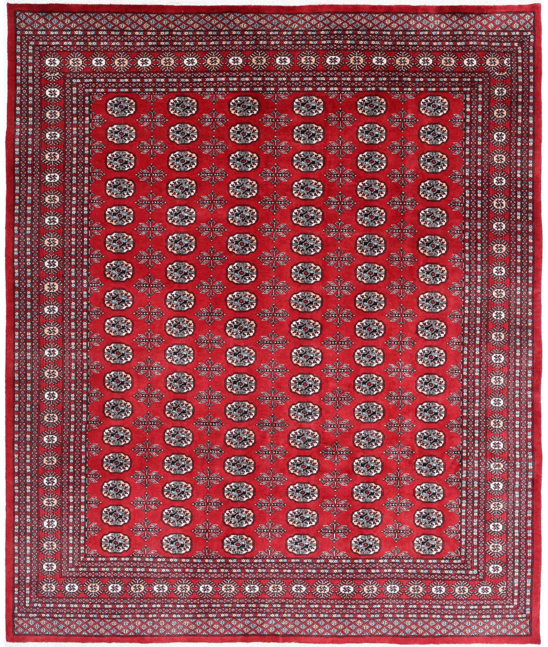 Bokhara 8'1'' X 9'9'' Hand-Knotted Wool Rug 8'1'' x 9'9'' (243 X 293) / Red / Beige