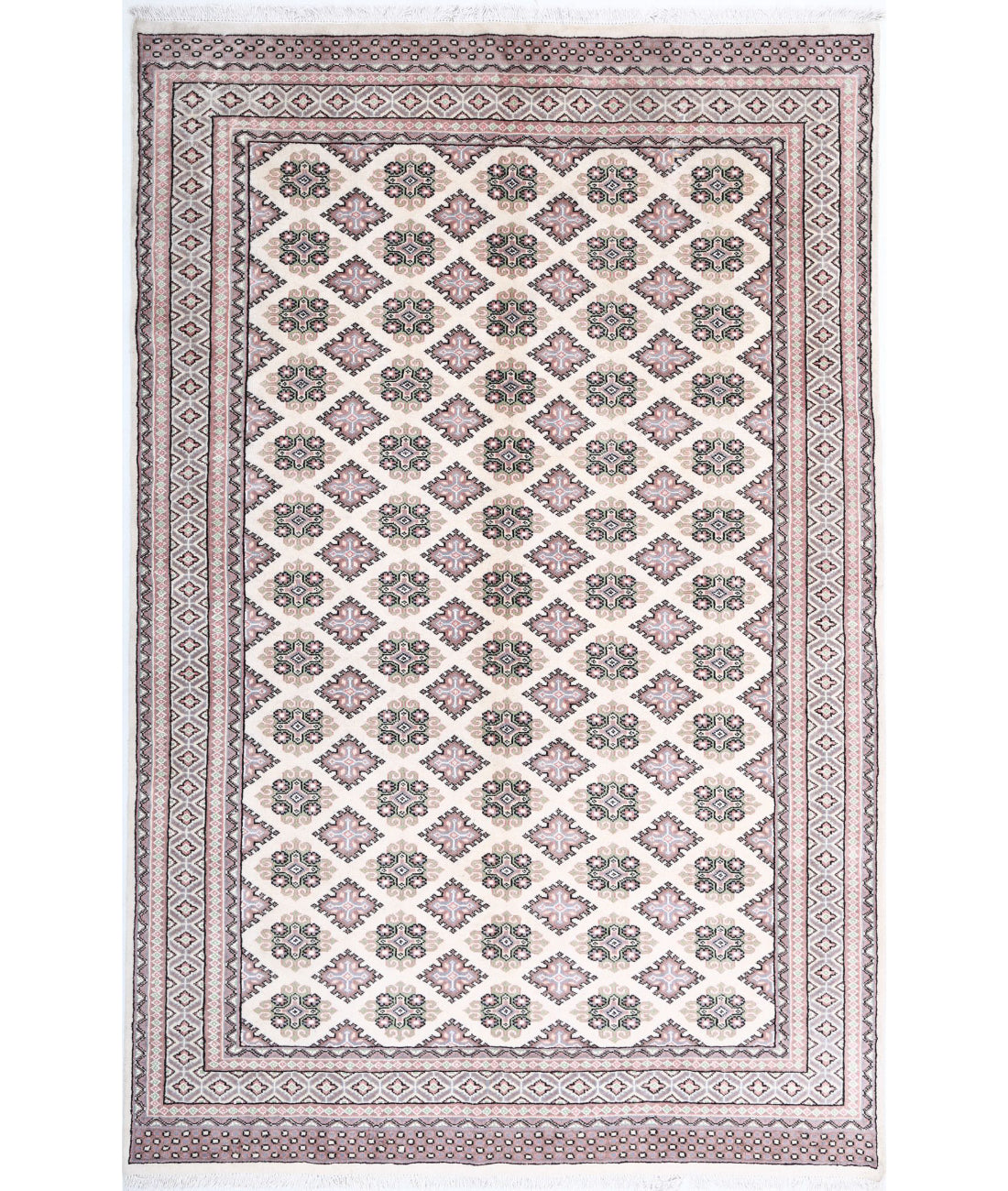 Bokhara 6'0'' X 9'5'' Hand-Knotted Wool Rug 6'0'' x 9'5'' (180 X 283) / Ivory / Black