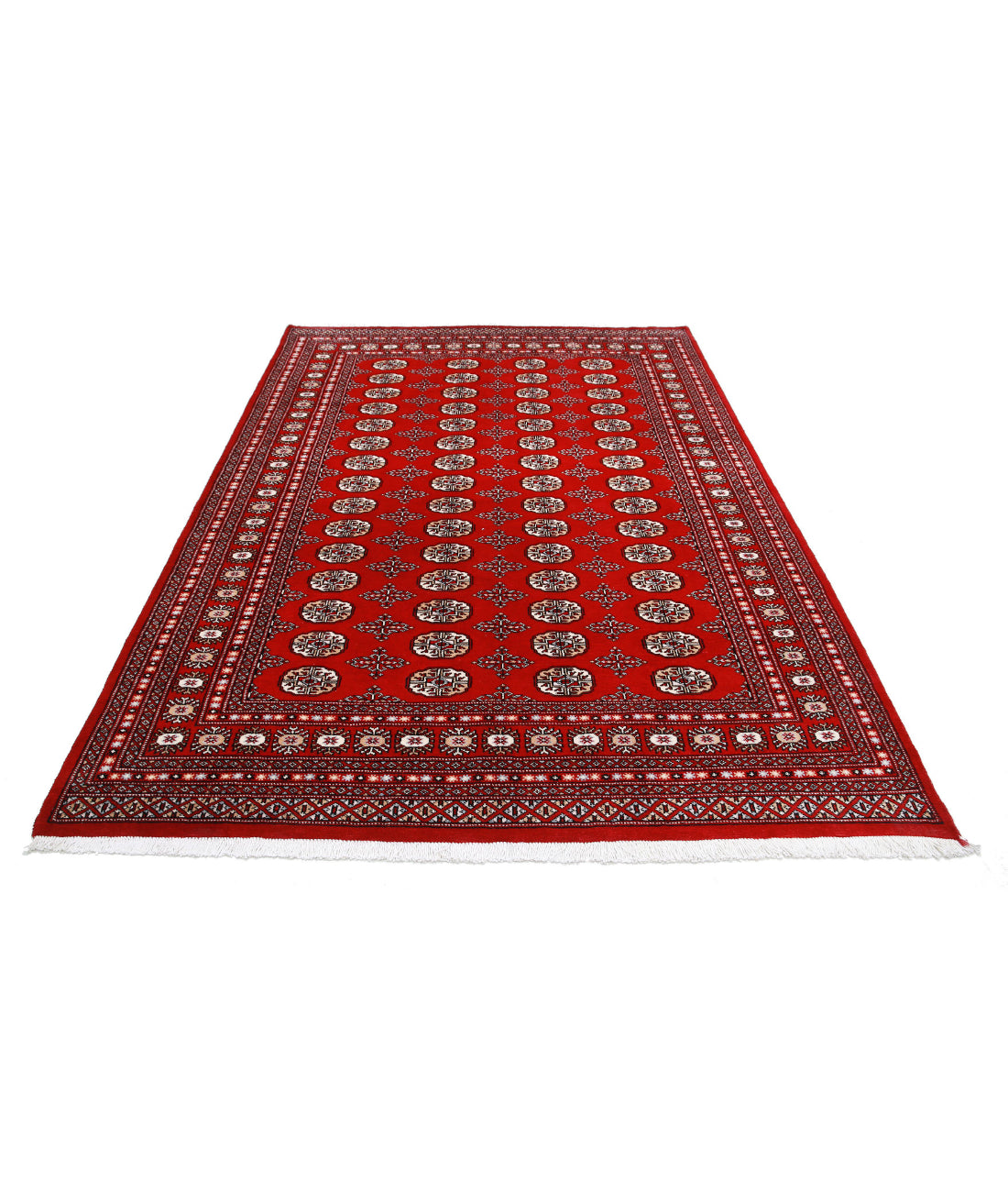 Bokhara 6'0'' X 8'10'' Hand-Knotted Wool Rug 6'0'' x 8'10'' (180 X 265) / Red / Black