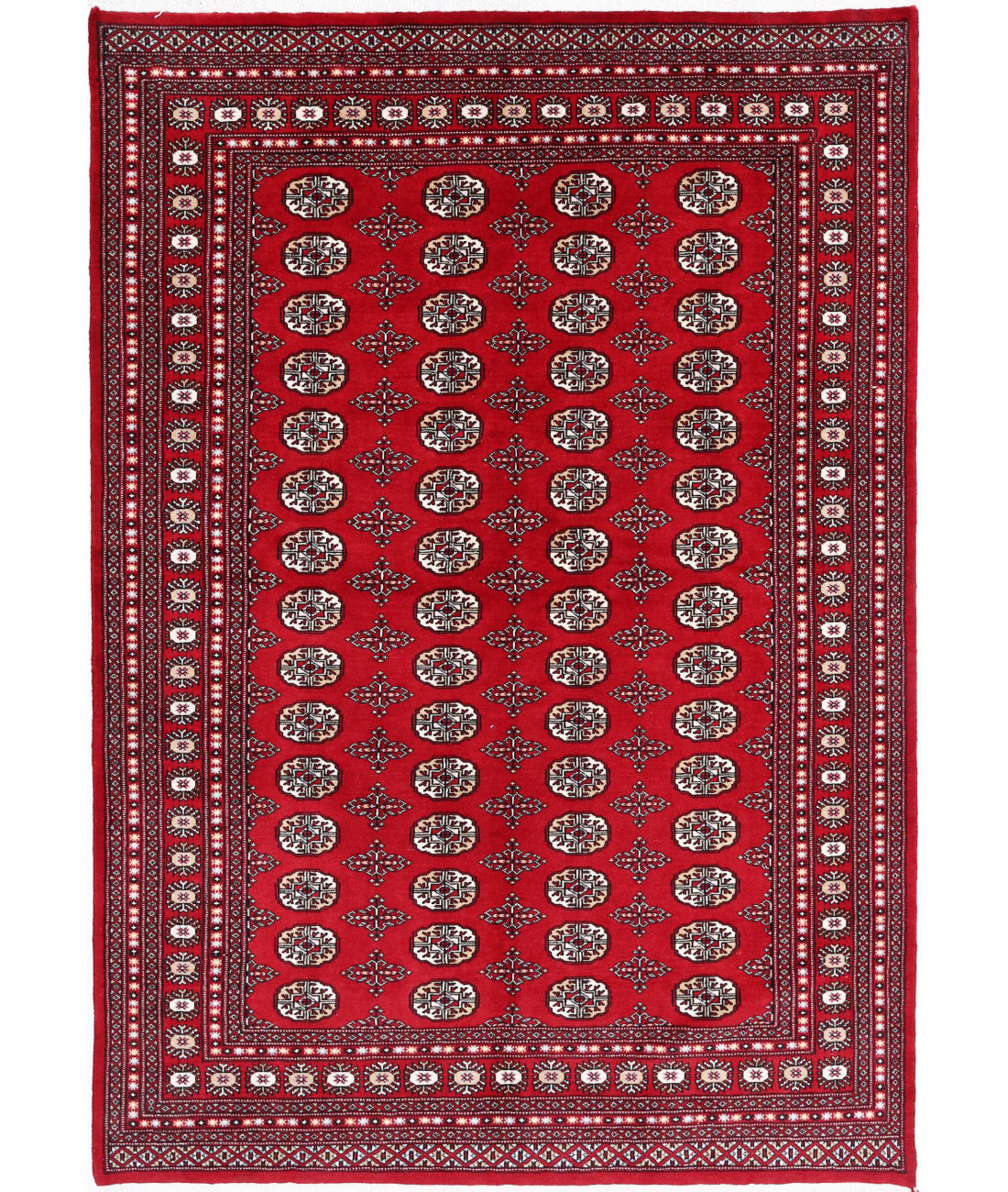 Bokhara 6'0'' X 8'10'' Hand-Knotted Wool Rug 6'0'' x 8'10'' (180 X 265) / Red / Black