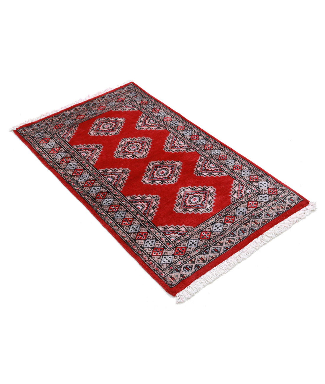 Bokhara 2'6'' X 4'2'' Hand-Knotted Wool Rug 2'6'' x 4'2'' (75 X 125) / Red / Blue