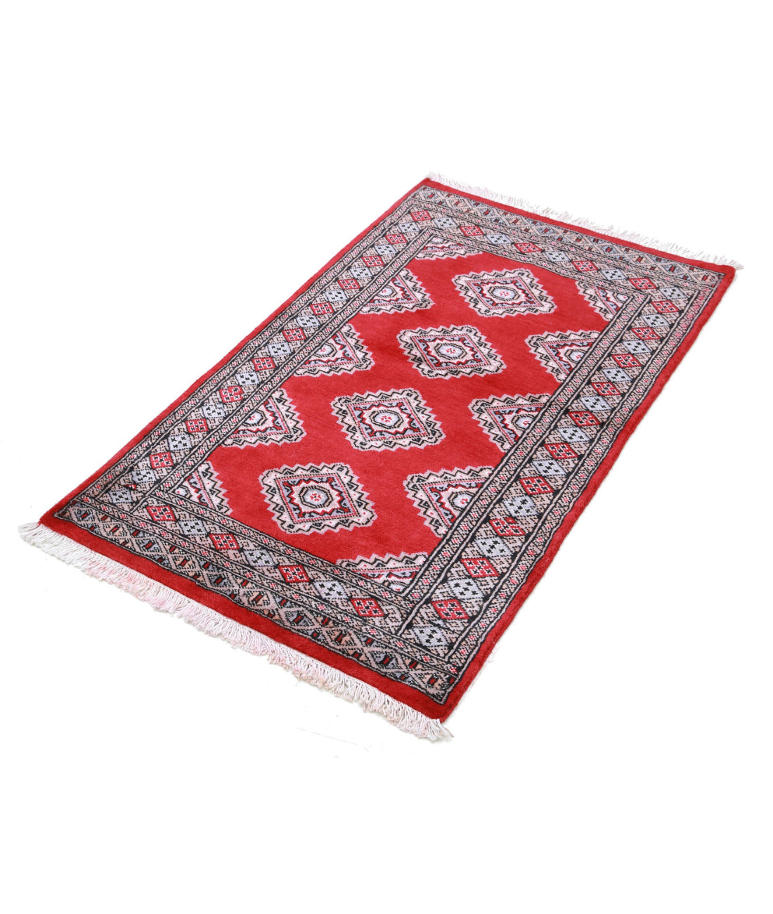 Bokhara 2'6'' X 4'2'' Hand-Knotted Wool Rug 2'6'' x 4'2'' (75 X 125) / Red / Blue