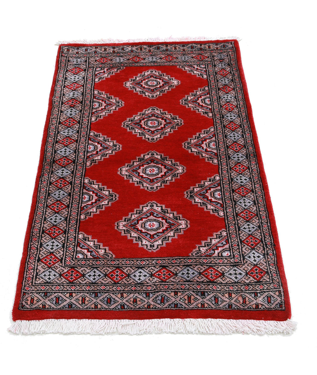 Bokhara 2'6'' X 4'2'' Hand-Knotted Wool Rug 2'6'' x 4'2'' (75 X 125) / Red / Blue