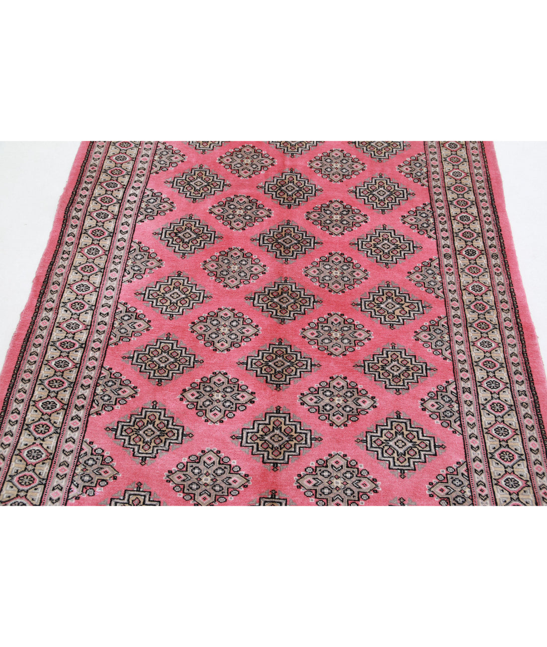 Bokhara 4'7'' X 6'5'' Hand-Knotted Wool Rug 4'7'' x 6'5'' (138 X 193) / Pink / Gold