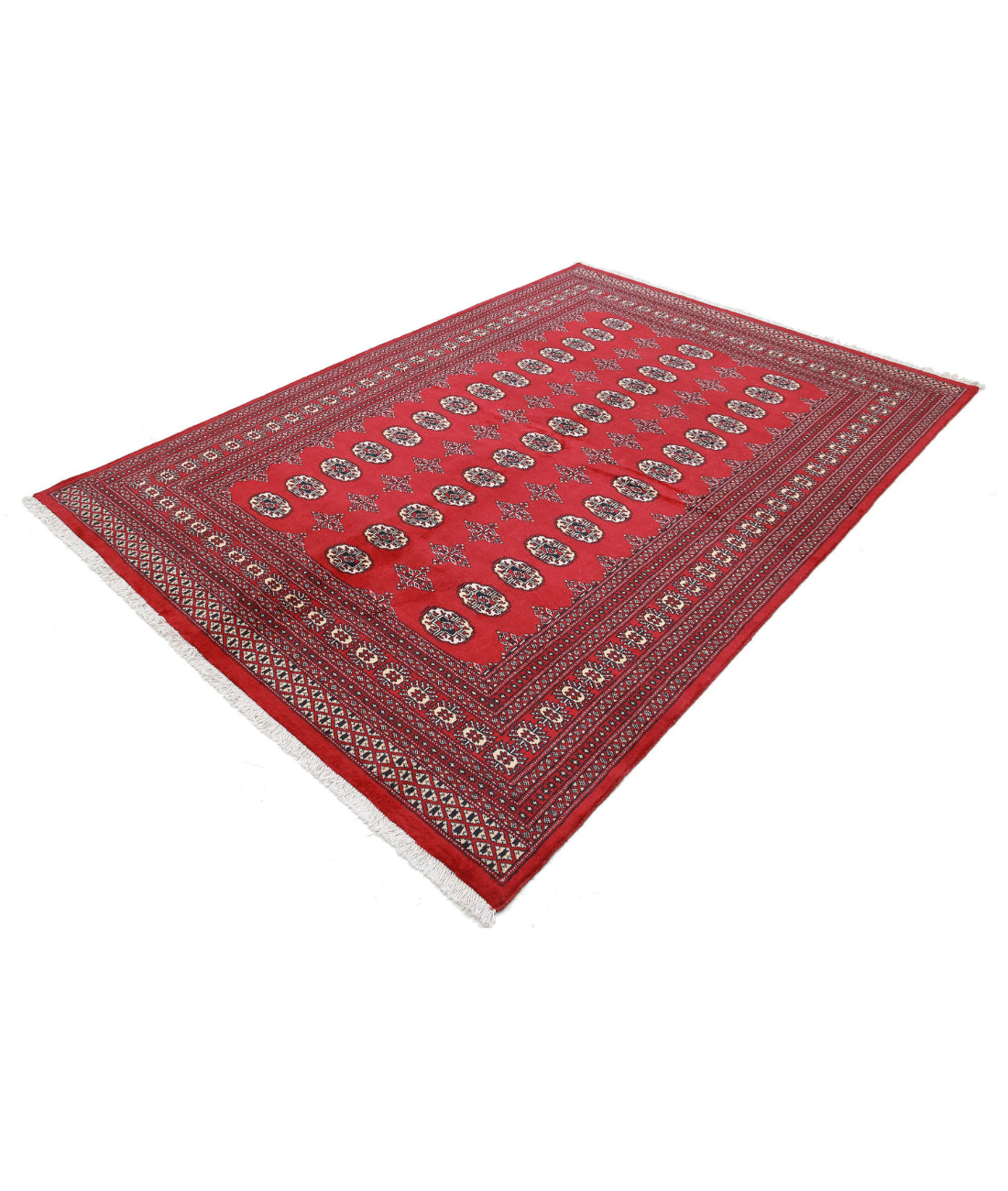 Bokhara 6'1'' X 8'7'' Hand-Knotted Wool Rug 6'1'' x 8'7'' (183 X 258) / Red / Black