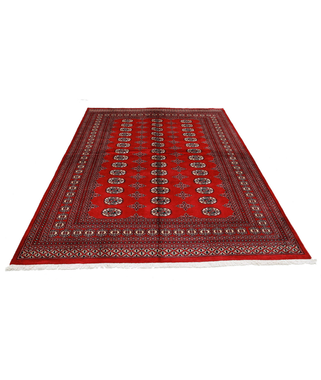 Bokhara 6'1'' X 8'7'' Hand-Knotted Wool Rug 6'1'' x 8'7'' (183 X 258) / Red / Black