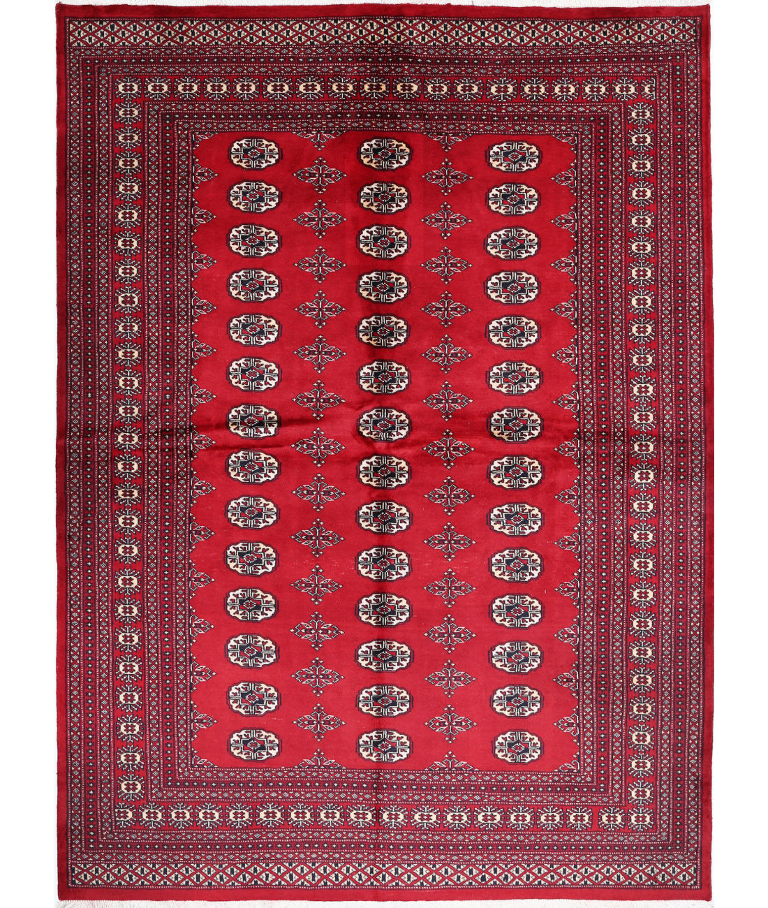 Bokhara 6'1'' X 8'7'' Hand-Knotted Wool Rug 6'1'' x 8'7'' (183 X 258) / Red / Black