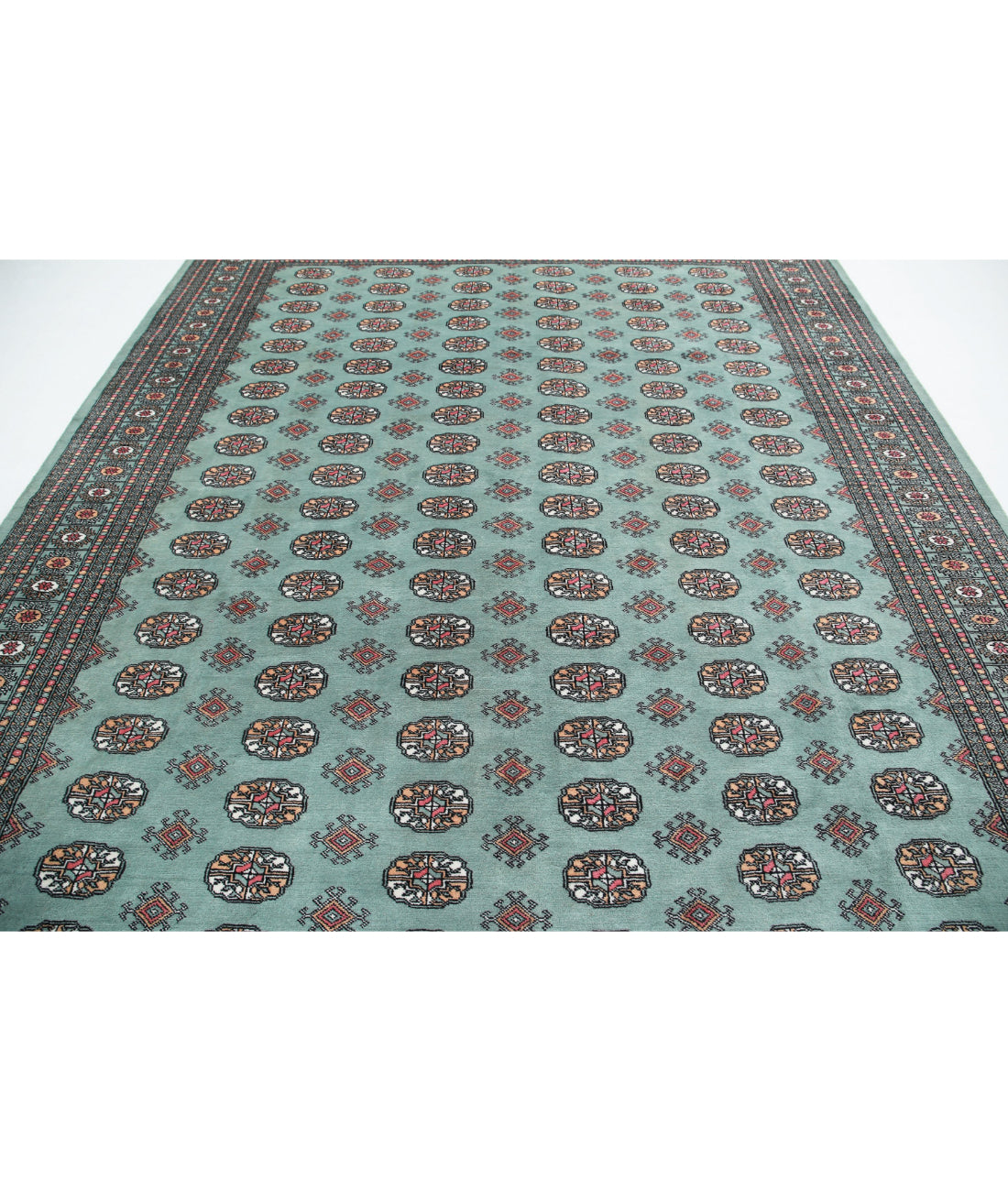 Bokhara 9'2'' X 12'0'' Hand-Knotted Wool Rug 9'2'' x 12'0'' (275 X 360) / Green / Black