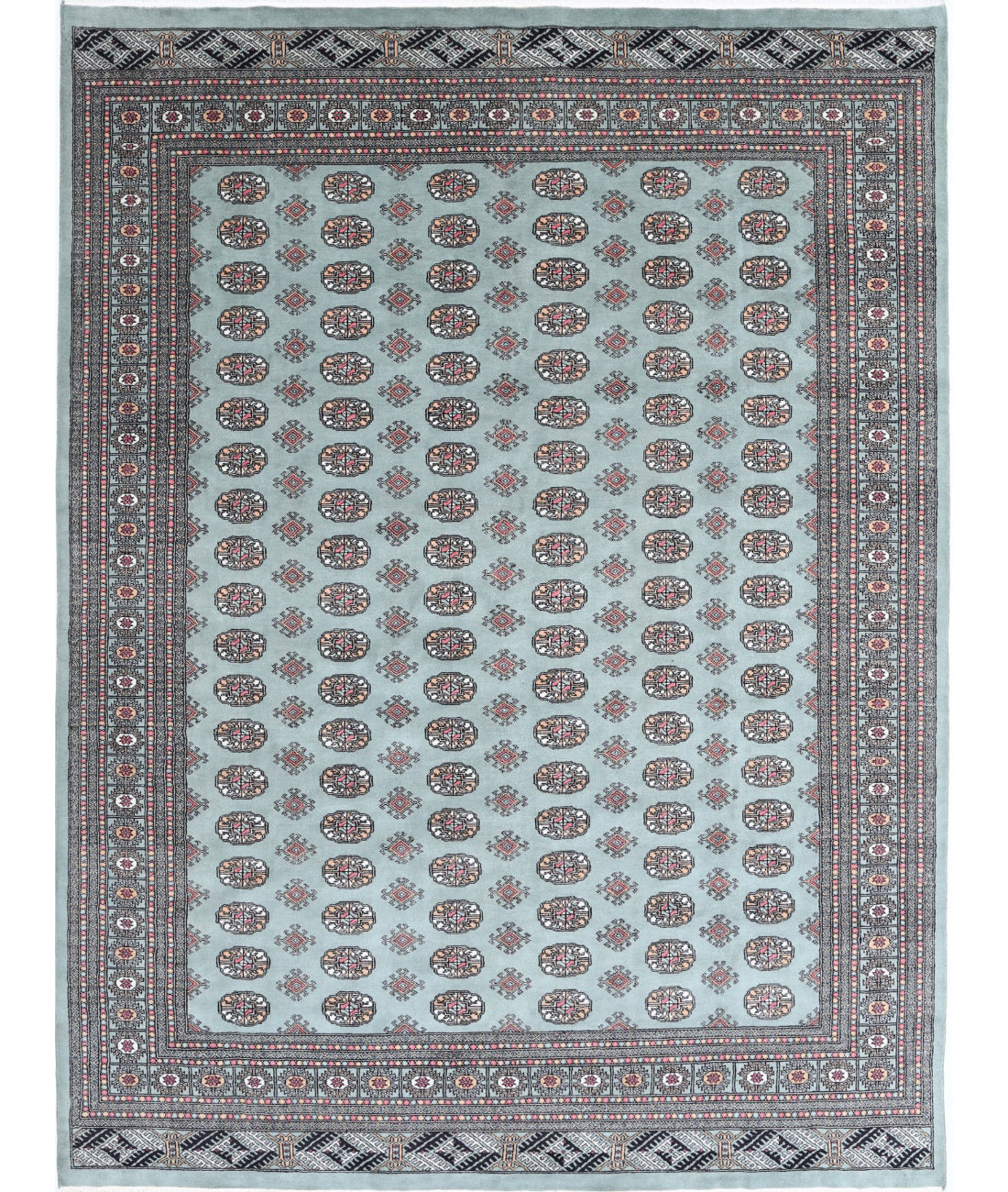 Bokhara 9'2'' X 12'0'' Hand-Knotted Wool Rug 9'2'' x 12'0'' (275 X 360) / Green / Black