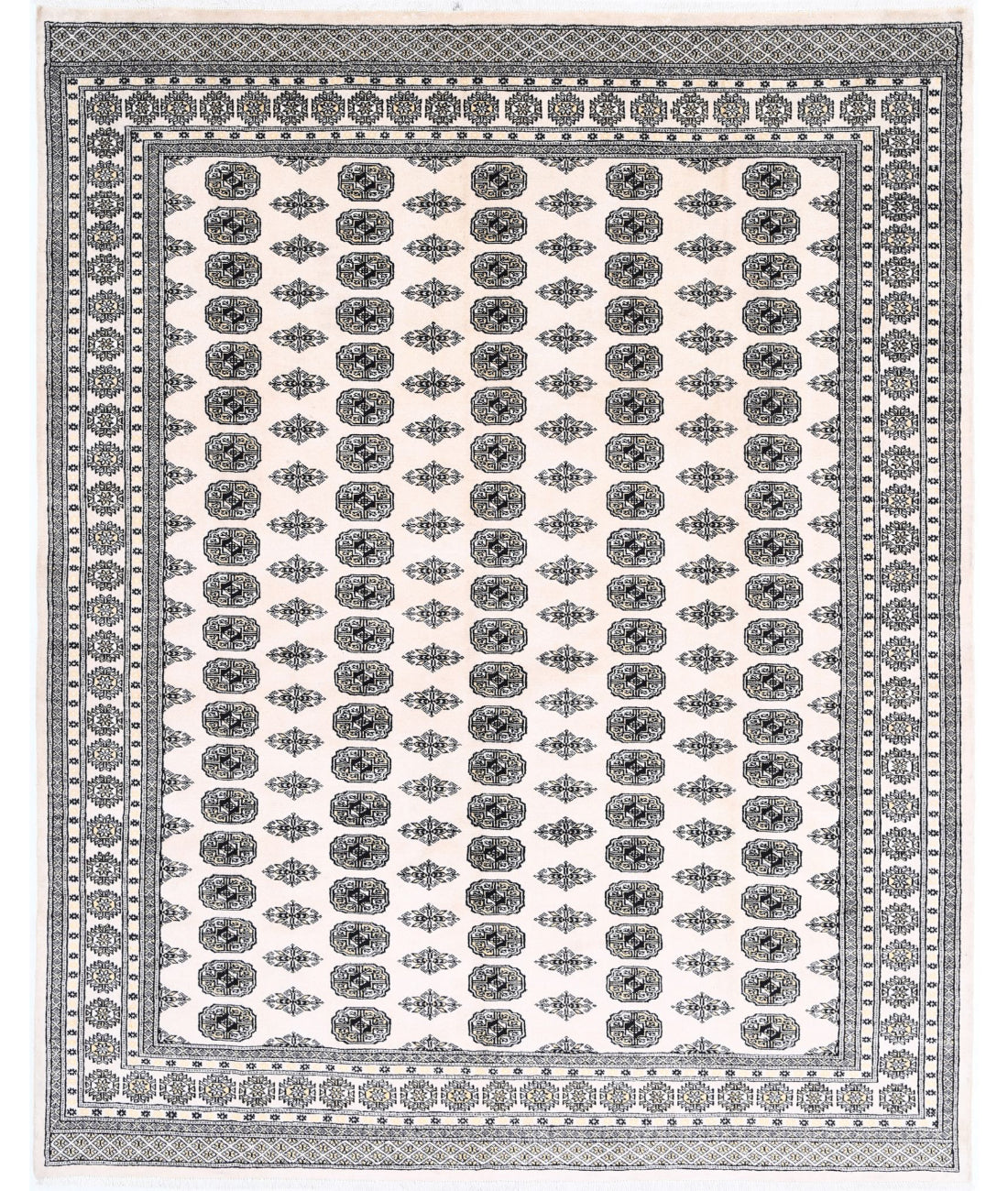 Bokhara 8'0'' X 10'0'' Hand-Knotted Wool Rug 8'0'' x 10'0'' (240 X 300) / Ivory / Black