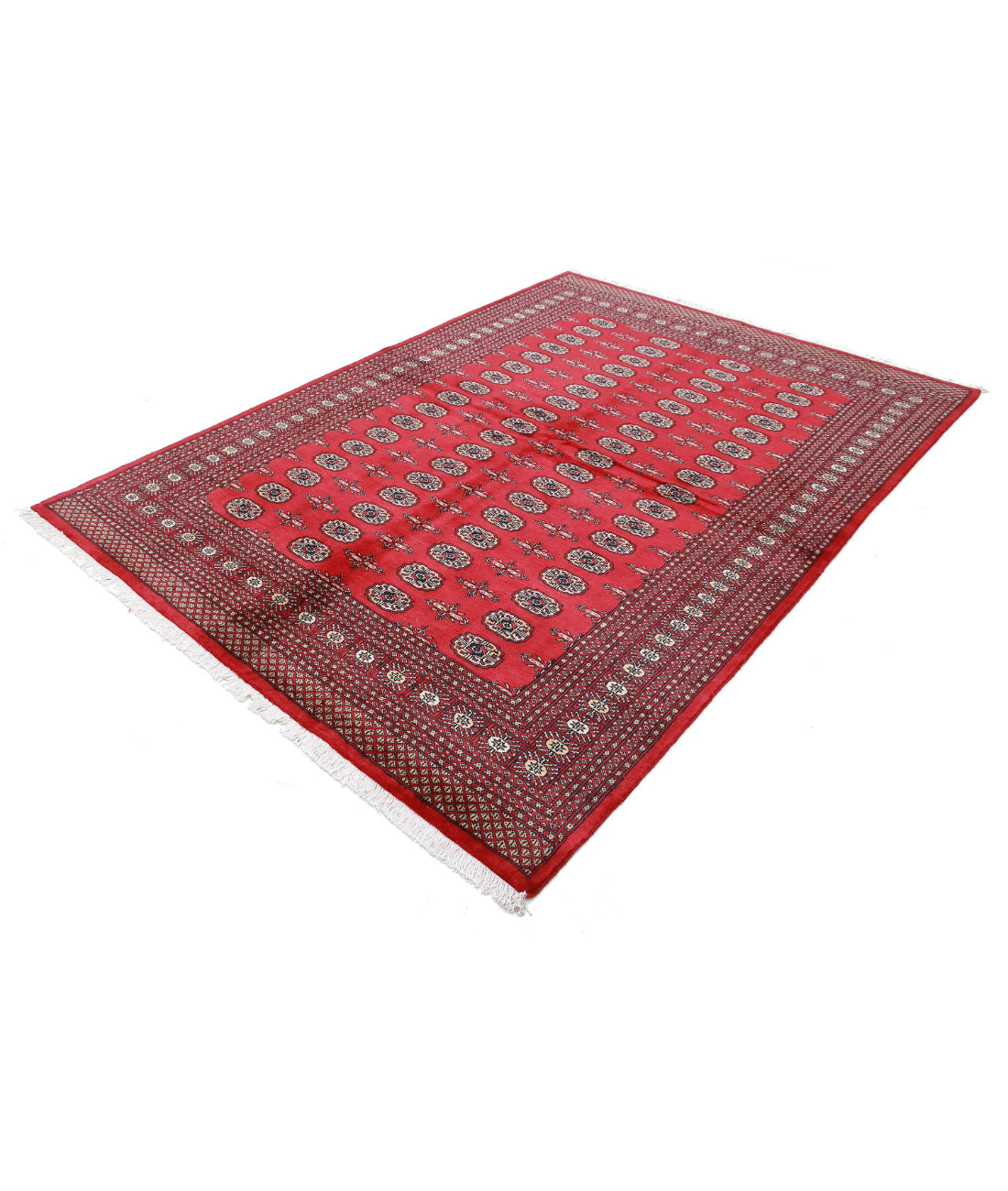 Bokhara 6'1'' X 8'7'' Hand-Knotted Wool Rug 6'1'' x 8'7'' (183 X 258) / Red / Black