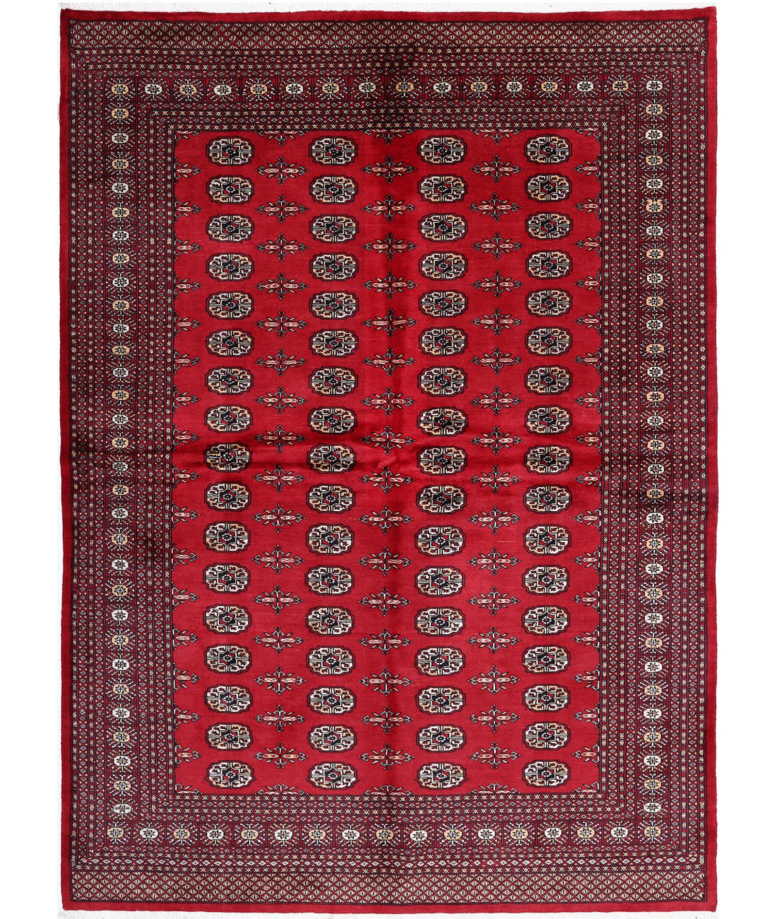 Bokhara 6'1'' X 8'7'' Hand-Knotted Wool Rug 6'1'' x 8'7'' (183 X 258) / Red / Black