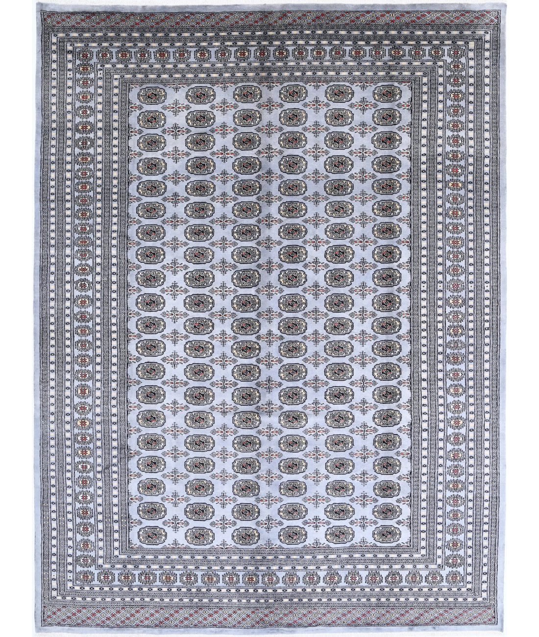 Bokhara 9'0'' X 12'2'' Hand-Knotted Wool Rug 9'0'' x 12'2'' (270 X 365) / Grey / Ivory