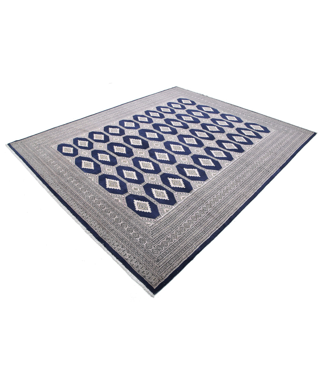 Bokhara 8'0'' X 9'9'' Hand-Knotted Wool Rug 8'0'' x 9'9'' (240 X 293) / Blue / Taupe