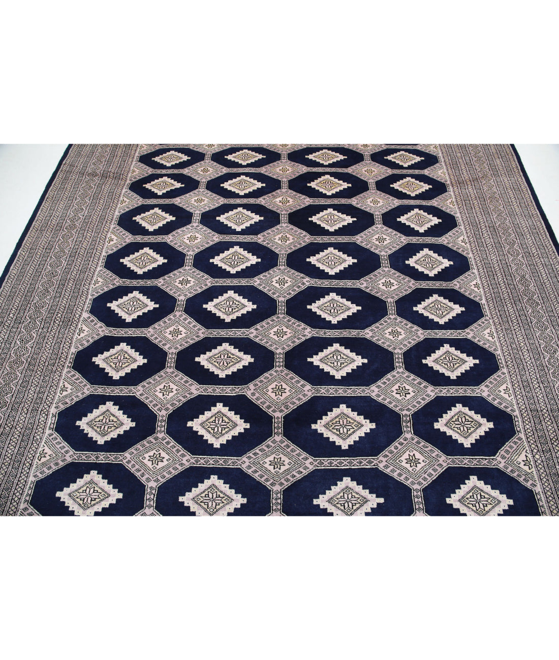 Bokhara 8'0'' X 9'9'' Hand-Knotted Wool Rug 8'0'' x 9'9'' (240 X 293) / Blue / Taupe