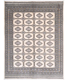 Bokhara 6'7'' X 8'8'' Hand-Knotted Wool Rug 6'7'' x 8'8'' (198 X 260) / Ivory / Black