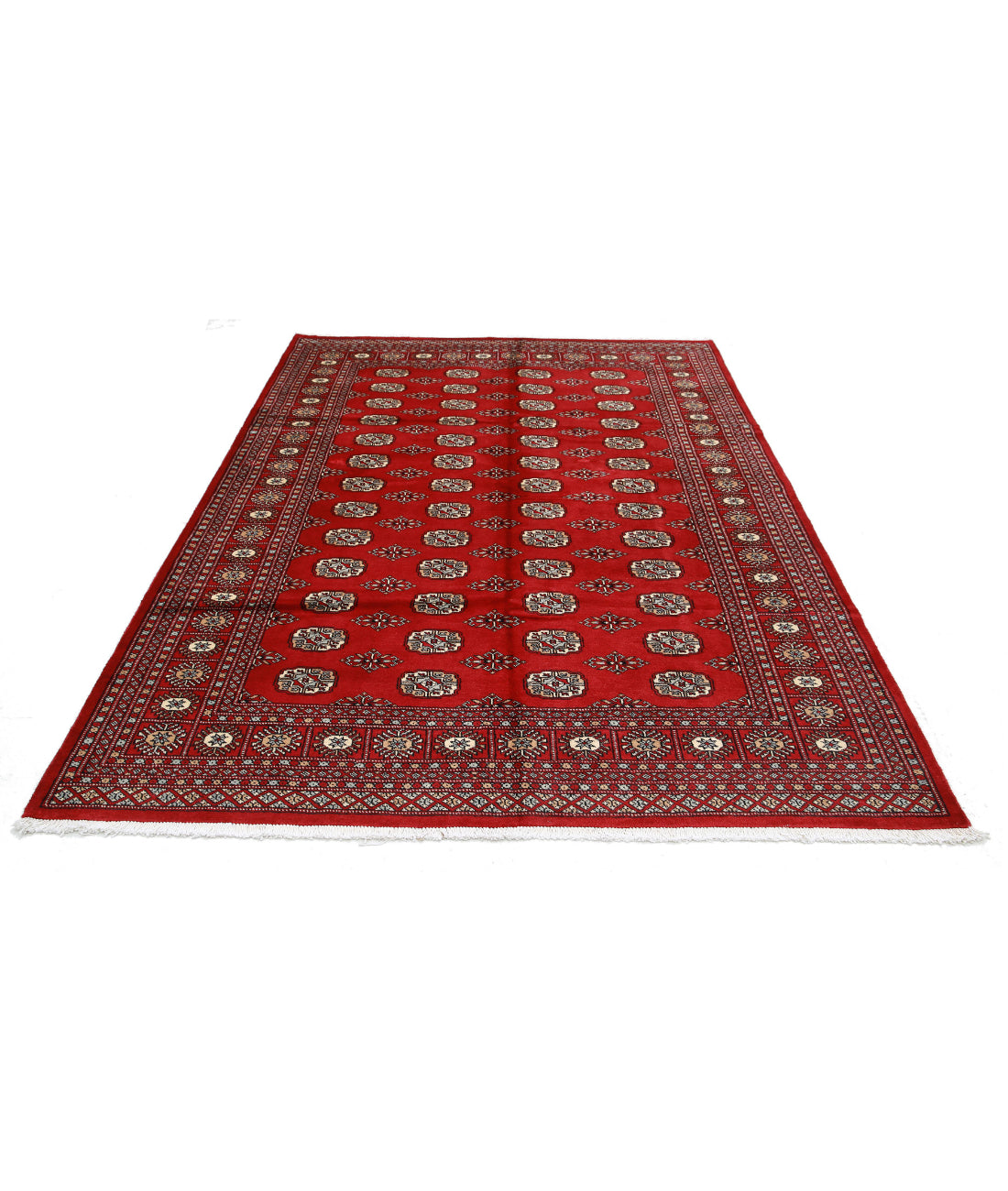 Bokhara 6'2'' X 8'9'' Hand-Knotted Wool Rug 6'2'' x 8'9'' (185 X 263) / Red / Black