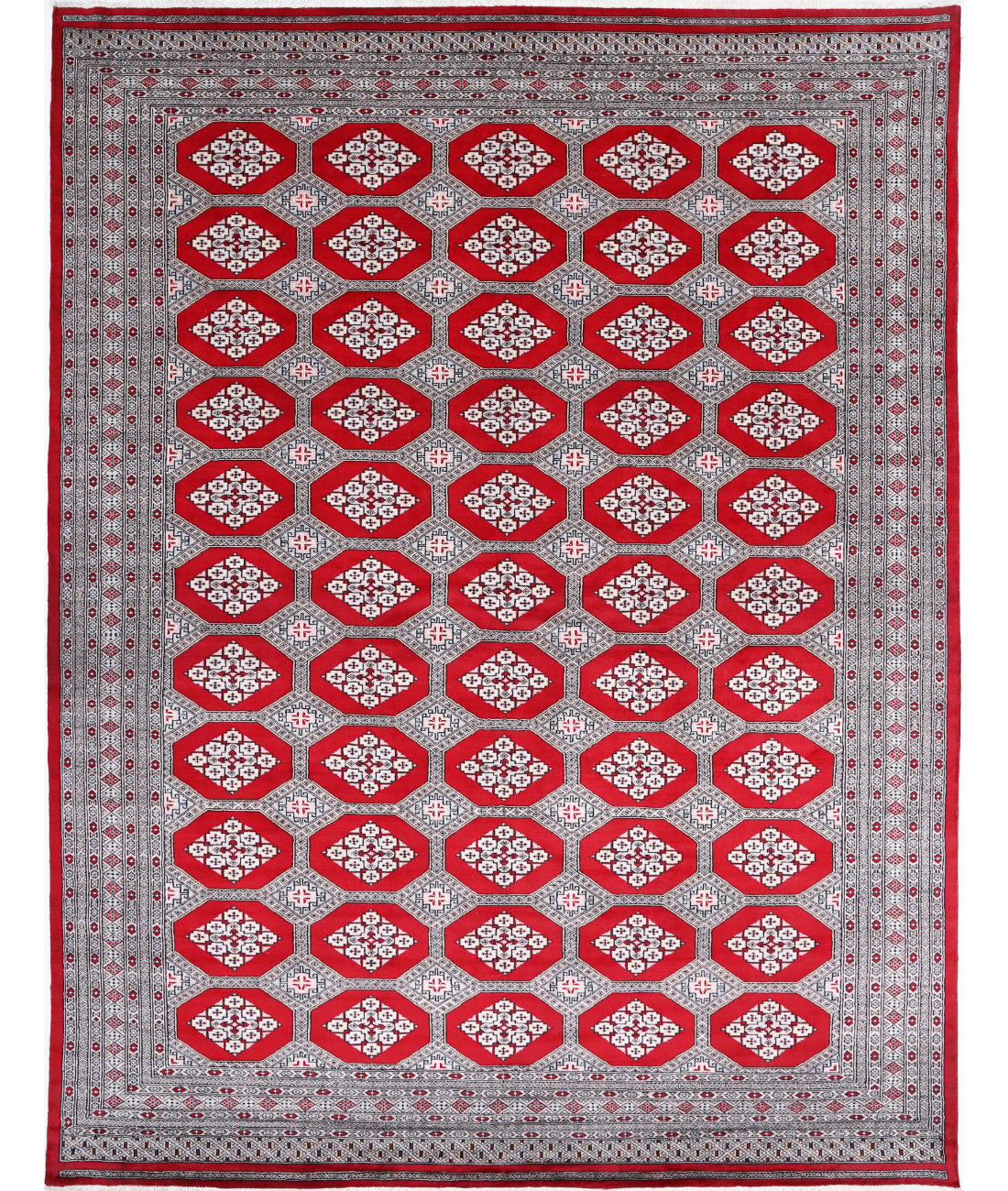 Bokhara 8'11'' X 11'7'' Hand-Knotted Wool Rug 8'11'' x 11'7'' (268 X 348) / Red / Blue