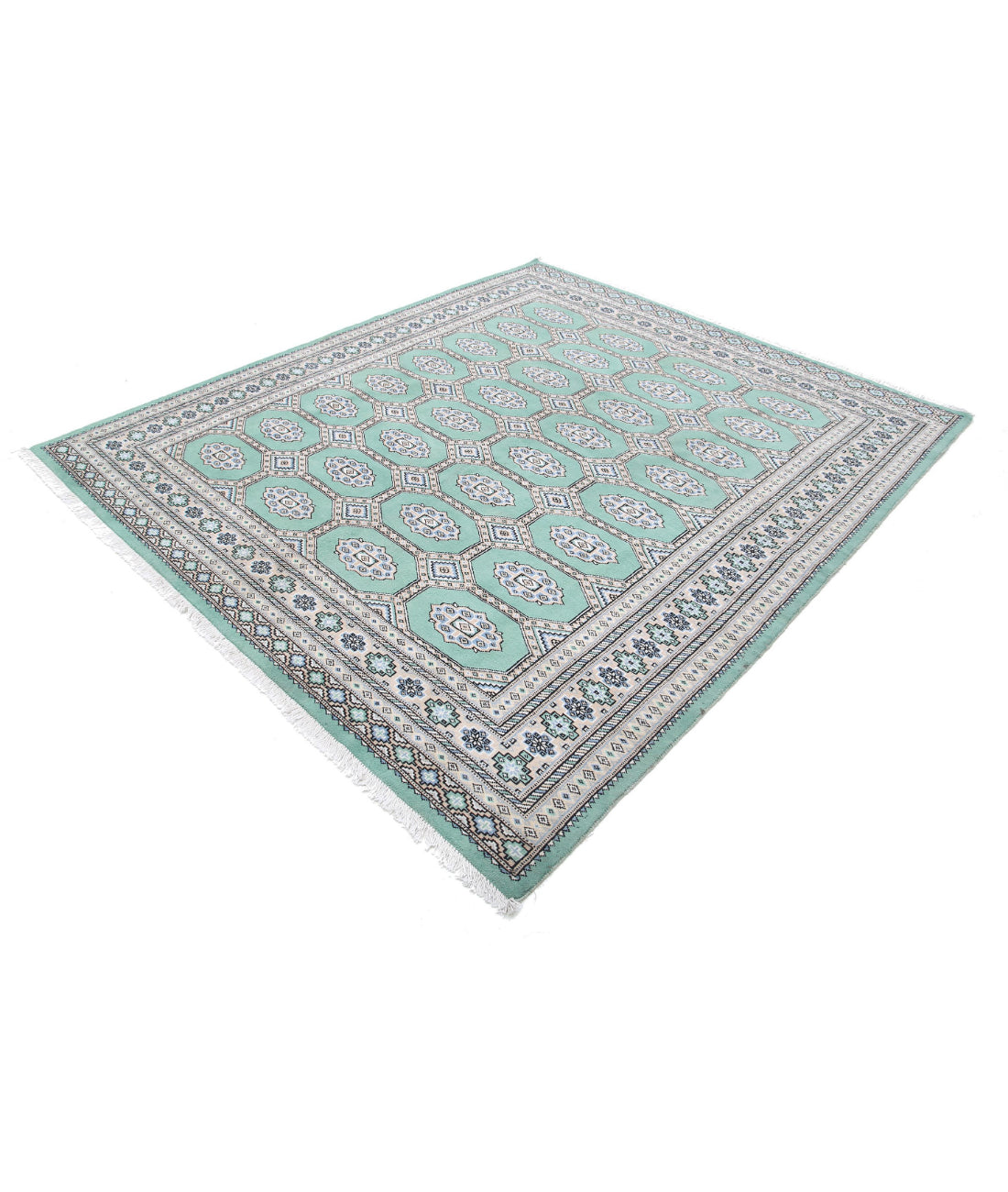 Bokhara 6'10'' X 7'9'' Hand-Knotted Wool Rug 6'10'' x 7'9'' (205 X 233) / Green / Taupe