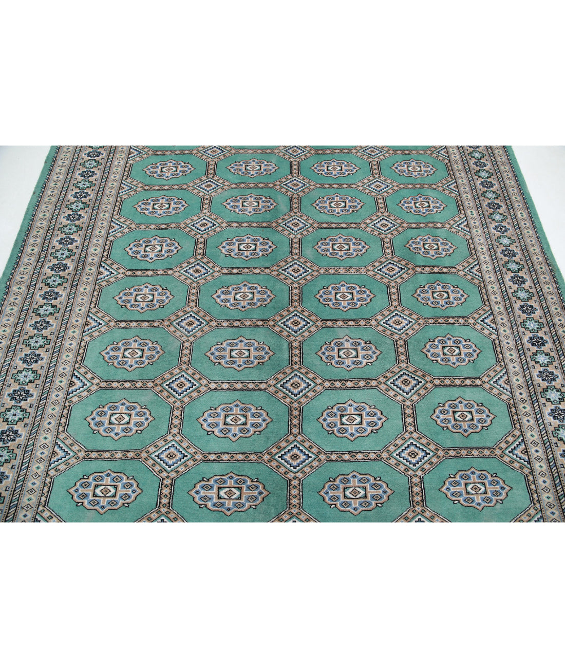 Bokhara 6'10'' X 7'9'' Hand-Knotted Wool Rug 6'10'' x 7'9'' (205 X 233) / Green / Taupe