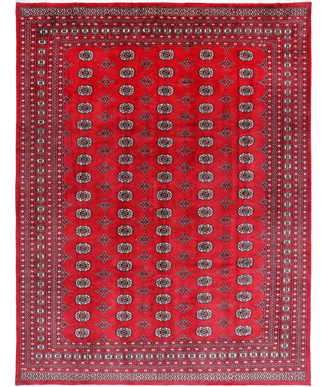 Bokhara 9'0'' X 11'7'' Hand-Knotted Wool Rug 9'0'' x 11'7'' (270 X 348) / Red / Black