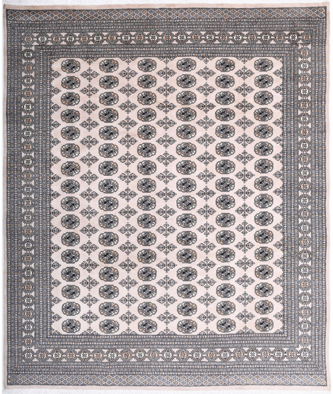 Bokhara 8'0'' X 9'9'' Hand-Knotted Wool Rug 8'0'' x 9'9'' (240 X 293) / Taupe / Ivory