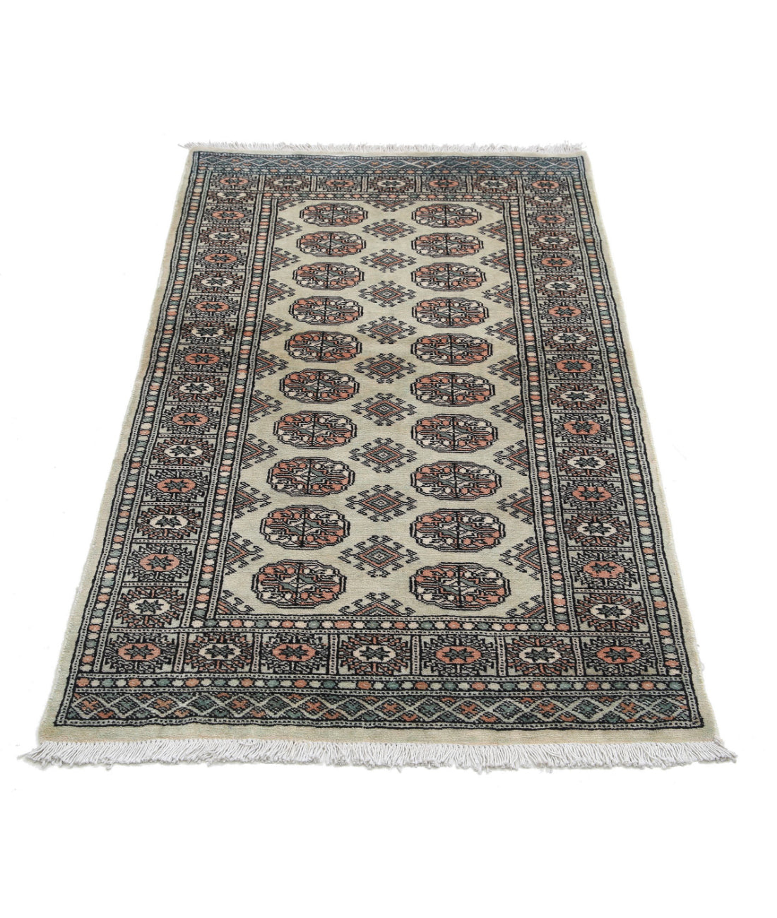 Bokhara 2'11'' X 5'0'' Hand-Knotted Wool Rug 2'11'' x 5'0'' (88 X 150) / Grey / Ivory