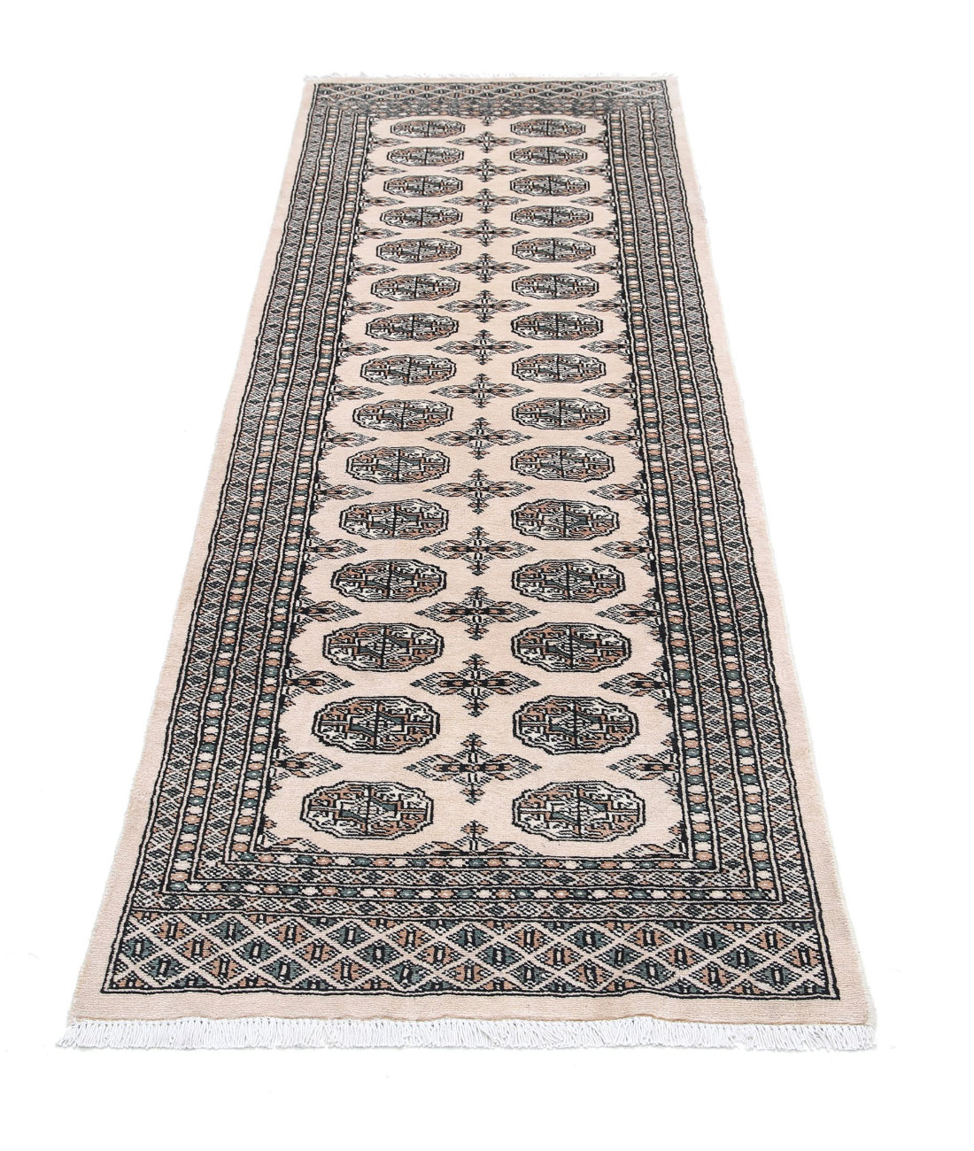 Bokhara 2'6'' X 8'0'' Hand-Knotted Wool Rug 2'6'' x 8'0'' (75 X 240) / Ivory / Ivory