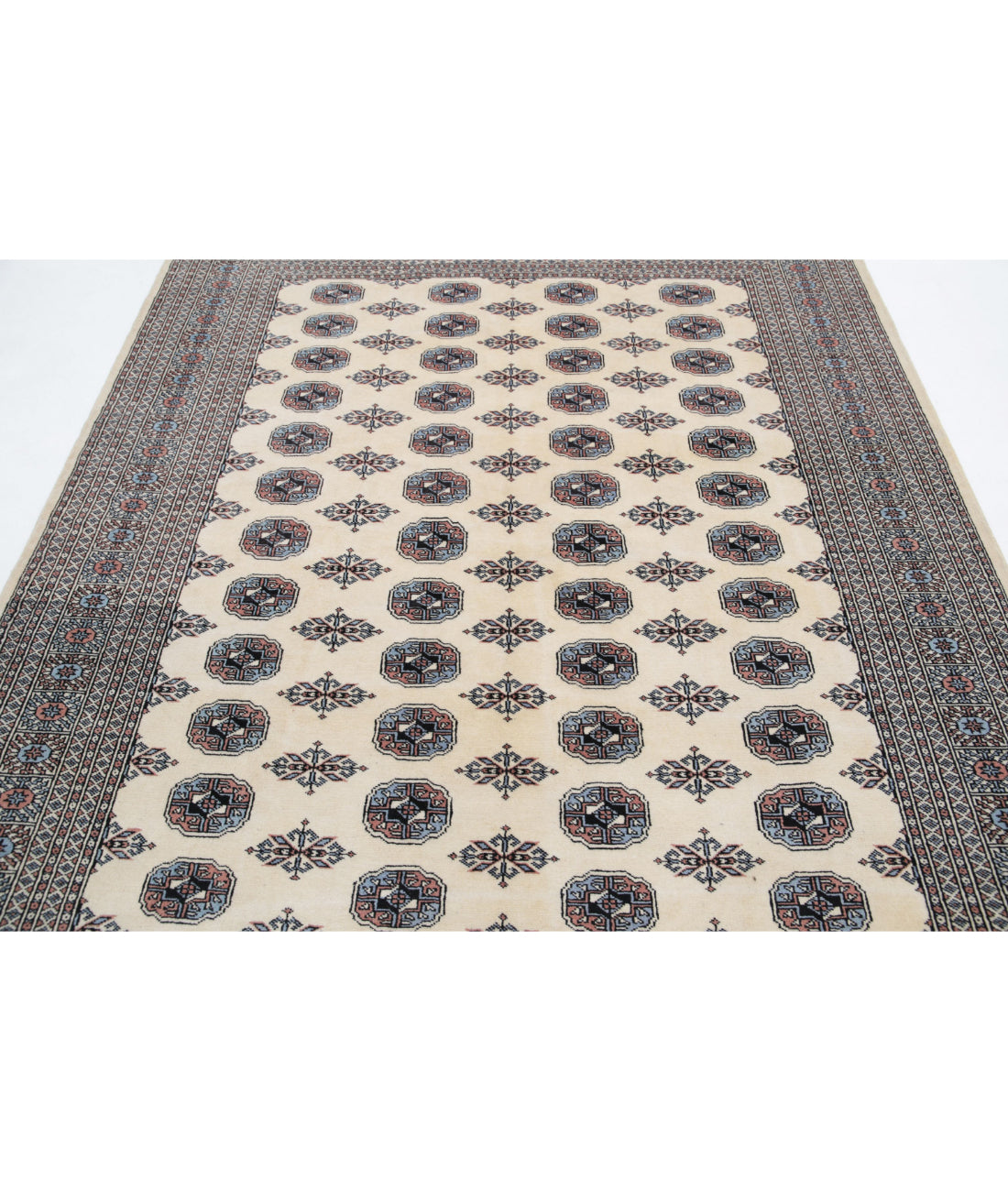 Bokhara 6'1'' X 8'4'' Hand-Knotted Wool Rug 6'1'' x 8'4'' (183 X 250) / Ivory / Black