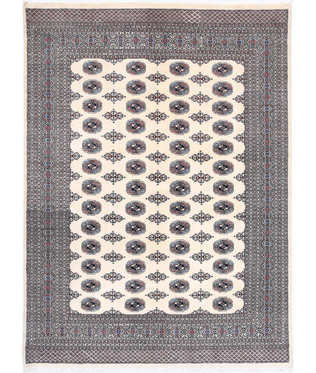 Bokhara 6'1'' X 8'4'' Hand-Knotted Wool Rug 6'1'' x 8'4'' (183 X 250) / Ivory / Black