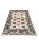 Bokhara 4'3'' X 6'2'' Hand-Knotted Wool Rug 4'3'' x 6'2'' (128 X 185) / Ivory / Black