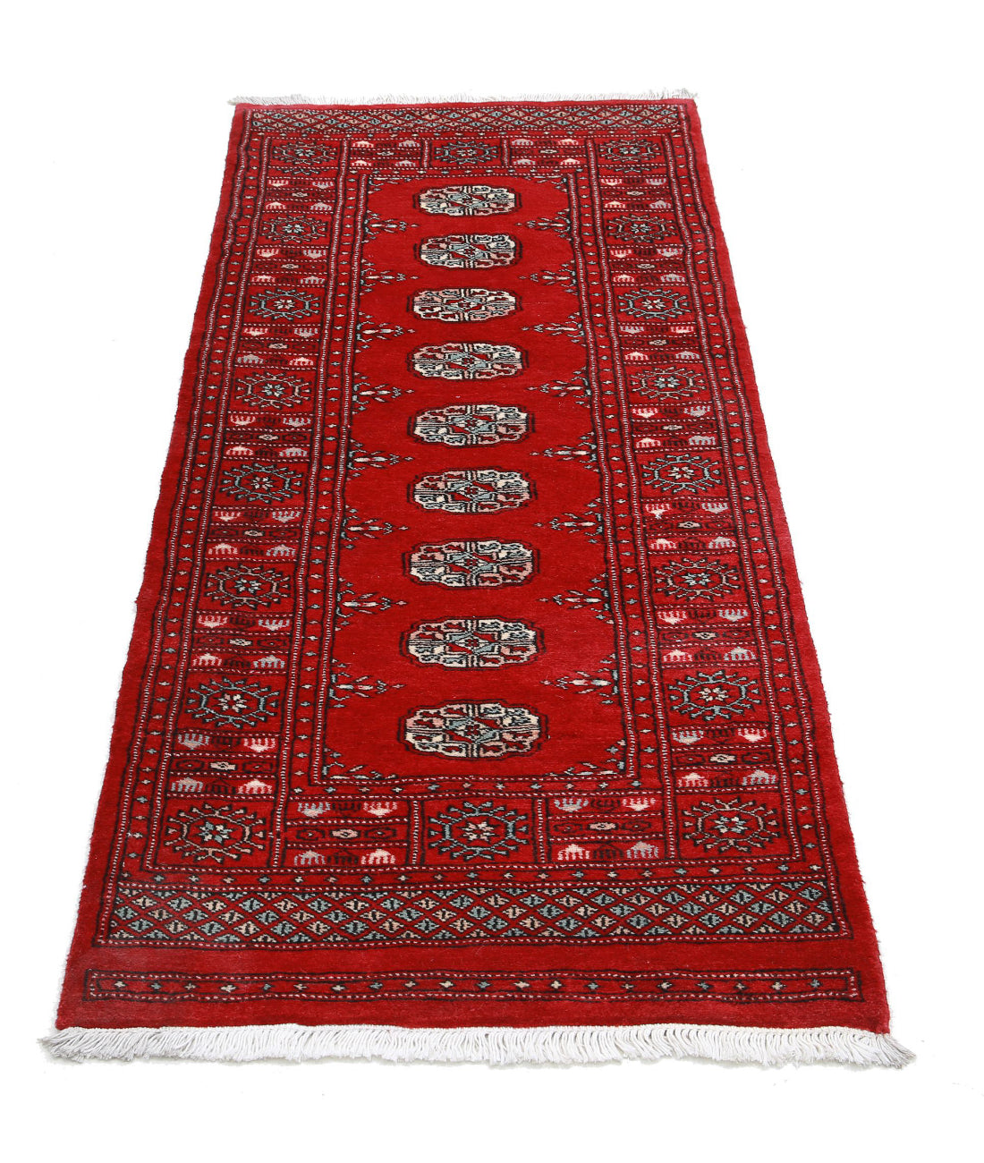 Bokhara 2'6'' X 5'6'' Hand-Knotted Wool Rug 2'6'' x 5'6'' (75 X 165) / Red / Black