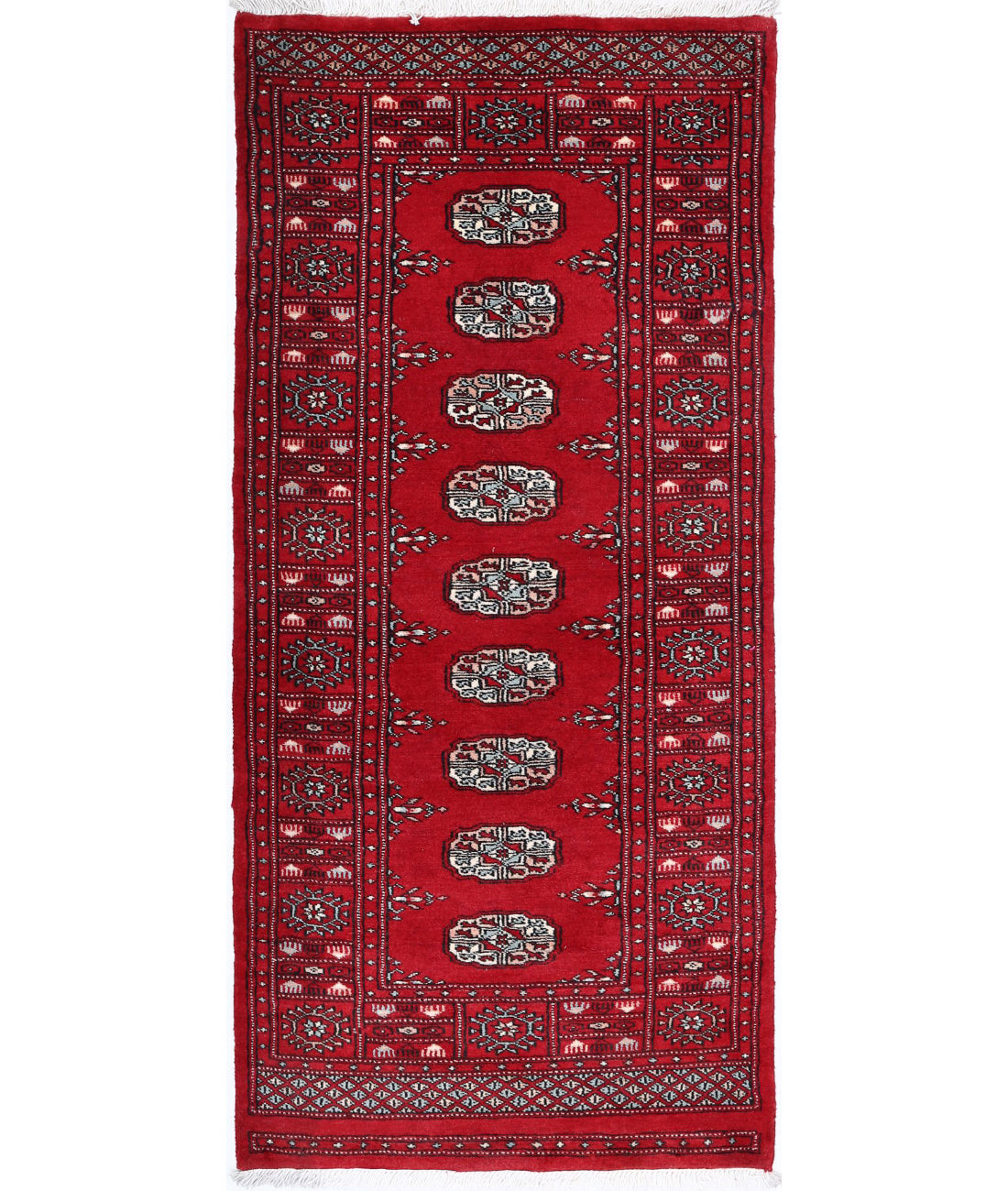 Bokhara 2'6'' X 5'6'' Hand-Knotted Wool Rug 2'6'' x 5'6'' (75 X 165) / Red / Black