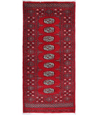 Bokhara 2'6'' X 5'6'' Hand-Knotted Wool Rug 2'6'' x 5'6'' (75 X 165) / Red / Black