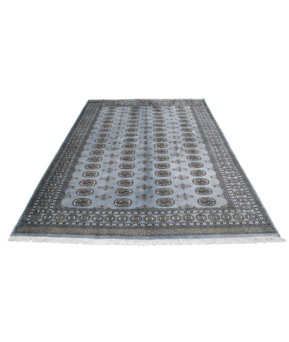 Bokhara 6'7'' X 9'5'' Hand-Knotted Wool Rug 6'7'' x 9'5'' (198 X 283) / Grey / Ivory