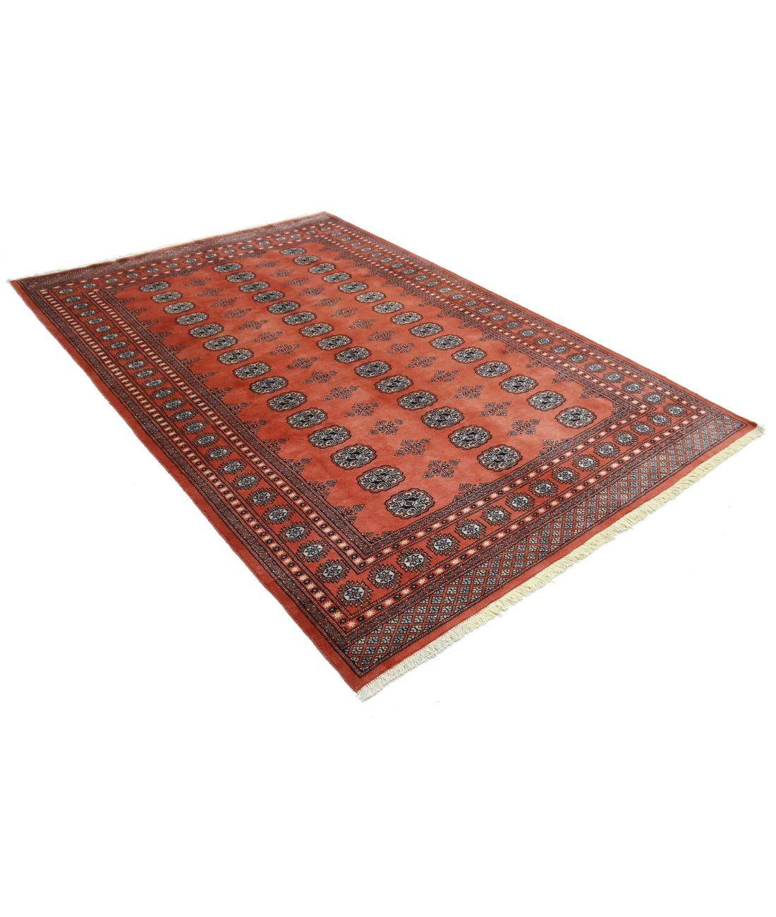 Bokhara 6'1'' X 9'0'' Hand-Knotted Wool Rug 6'1'' x 9'0'' (183 X 270) / Rust / Black