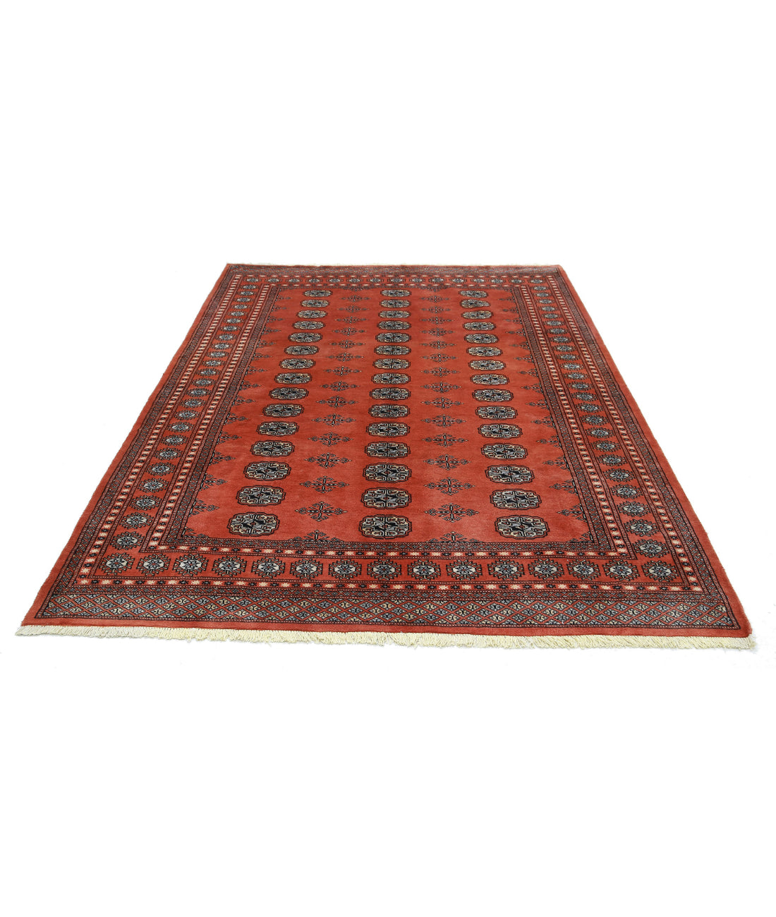 Bokhara 6'1'' X 9'0'' Hand-Knotted Wool Rug 6'1'' x 9'0'' (183 X 270) / Rust / Black