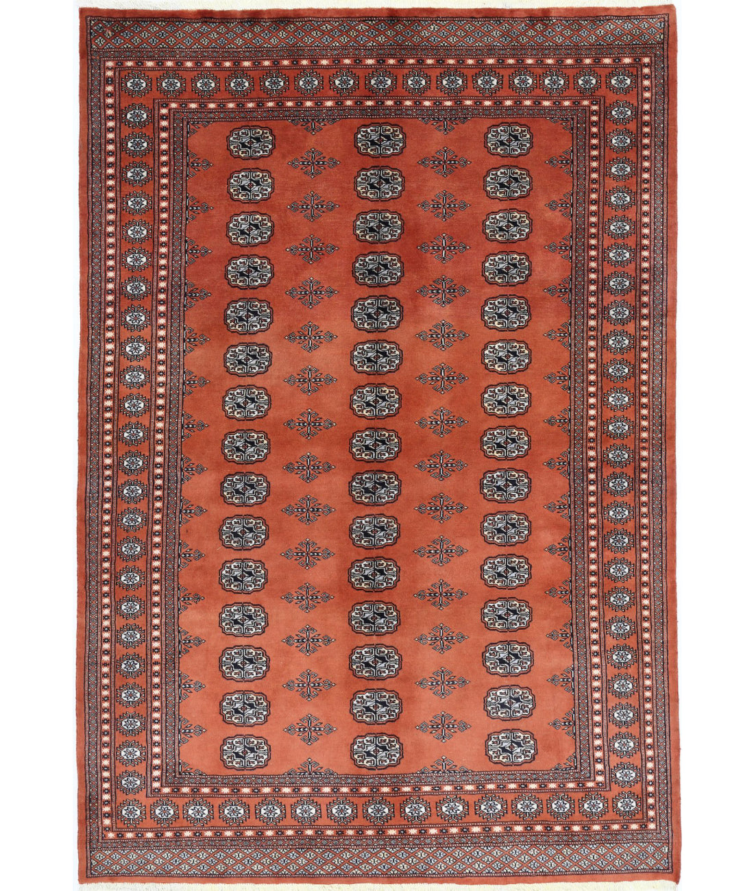 Bokhara 6'1'' X 9'0'' Hand-Knotted Wool Rug 6'1'' x 9'0'' (183 X 270) / Rust / Black